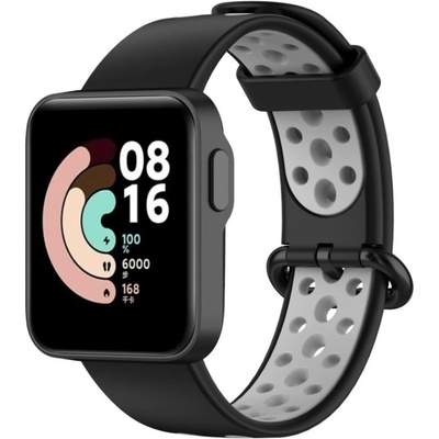 ESES Silikonový řemínek dírkovaný černošedý pro Xiaomi Mi Watch Lite 1530002412