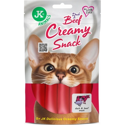 JK ANIMALS krém pre mačky kačacia a hovädzia 5 x 15 g