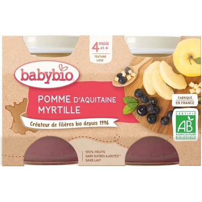 Babybio Jablko borůvky 2 x 130 g