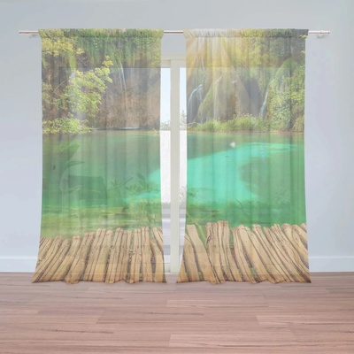 Sablio Záclony Jazierko s vodopádom: 2ks 150x250cm