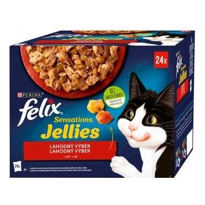 4 x Felix Sensations Jellies výběr v ochuceném želé 24x85 g