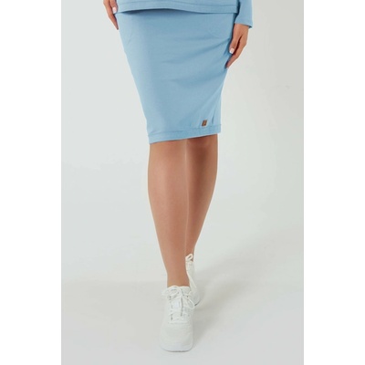 Italian Fashion sukňa Stella Midi bavlna svetlomodrá