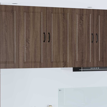 vidaXL Стенен шкаф PORTO Кафяв дъб 80 x 31 x 80 см Инженерно дърво (885412)