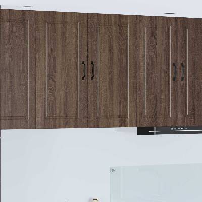 vidaXL Стенен шкаф PORTO Кафяв дъб 80 x 31 x 80 см Инженерно дърво (885412)