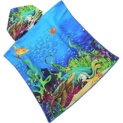 Textilomanie dětské pončo LAGOON TREASURE barevné 60 x 120 cm