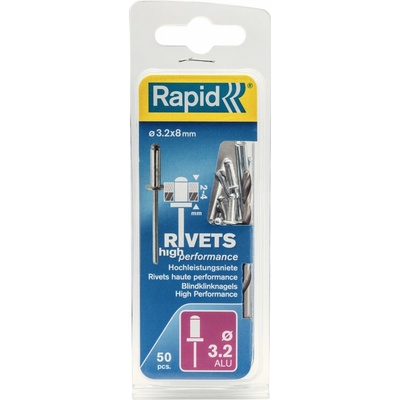 Nýty hliníkové Rapid High Performance 3,2×8 mm 50 ks