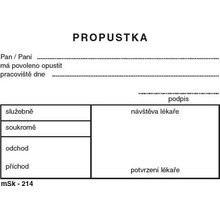 MSK 7400214 propustky 100 listů A7