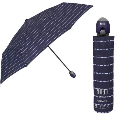 Perletti 21782 Piatto deštník dámský skládací automatický tm.modrý