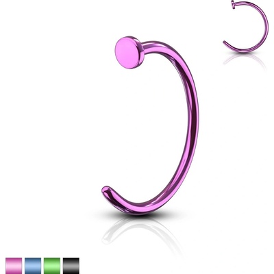 Šperky eshop piercing barevná podkova anodizovaný titan lesklý povrch R07.11 zelená