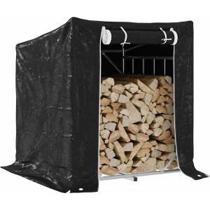 vidaXL Стойка за дърва за огрев с дъждобран, 100, 5x80, 5x110, 5 см (4104938)