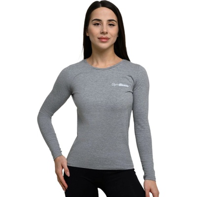 GymBeam Dámske tričko Women‘s Basic Long Sleeve T Shirt Grey