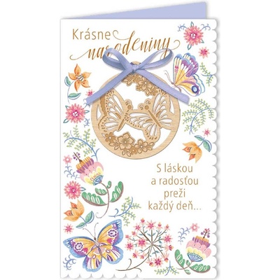 ARGUS Blahoželanie k narodeninám s drevenou ozdobou 15-6478