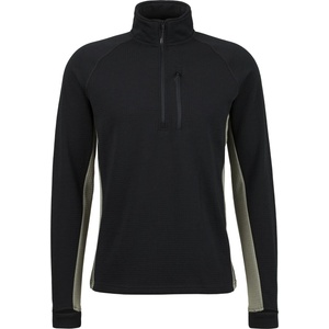 Stoic Мъжки вълнен пуловер Stoic MerinoWaffleFleece320 NorrdalSt. Half Zip Merino jumper - Black / Lichen Green (005-6577-0112)