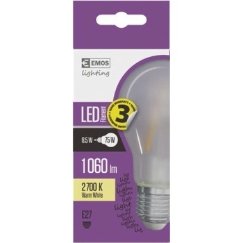 Emos LED žárovka Filament matná A60 A++ 8,5W E27 teplá bílá
