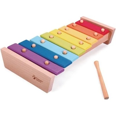 Classic World Дървена играчка Classic World - Ксилофон с цветовете на дъгата (4044)