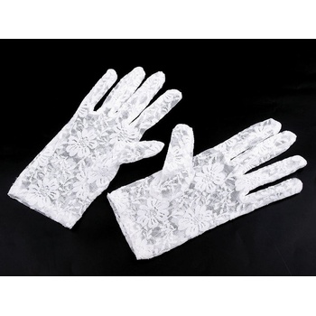 Společenské rukavice krajkové 2 bílá