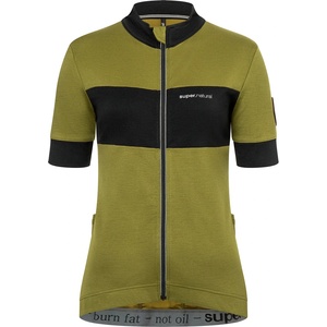 super. natural Дамска фланелка с къс ръкав за колоездене super. natural Women's Grava Jersey Cycling jersey - Avocado / Jet Black (156-1199-0313)