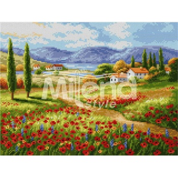 Milena Style Лято край езерото - гоблен със схема конци Ariadna 1: 4