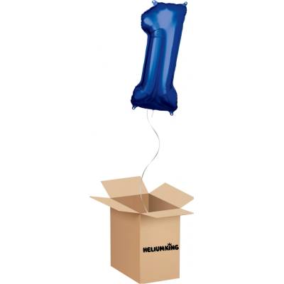 HeliumKing Balónový box Narodeninové číslo 1 modré 86 cm
