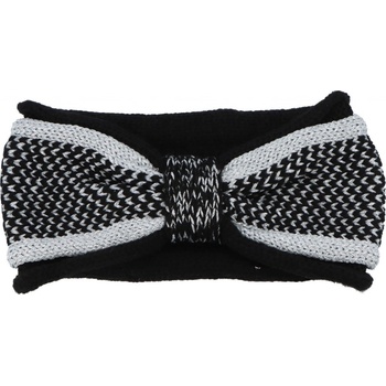 Dvojbarevná pletená dámská čelenka ve tvaru mašle Silvia černá