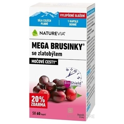 Naturevia mega brusnice so zlatobyľou 60 kapsúl