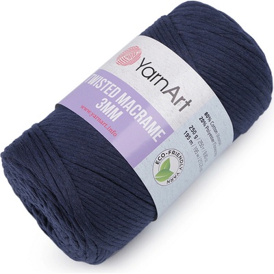 Pletací příze Twisted Macrame 250 g rozčesávací Varianta: 15 (784) modrá tmavá, Balení: 1 ks 50207/122897/256707