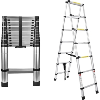 MXM Телескопична стълба - 3, 5 м + 3, 5 м, алуминиева