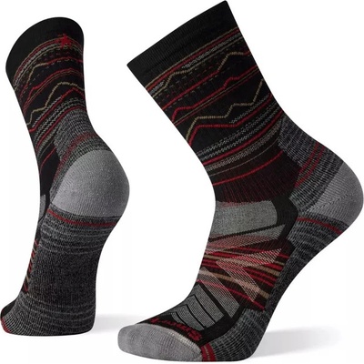 Smartwool HIKE LIGHT CUS MOUNTAIN RANGE PAT CR SOC black černá