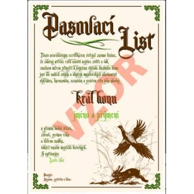 Pasovací list krém Král honu A3