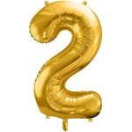 Party Deco Фолиев Балон Цифра, Злато - 86см - 2 (fb1m-2-019)
