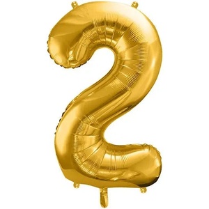 Party Deco Фолиев Балон Цифра, Злато - 86см - 2 (fb1m-2-019)