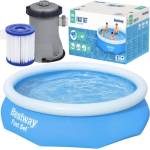  Голям семеен плувен басейн с помпа BESTWAY 305x76 см 75443 (6942138928815)