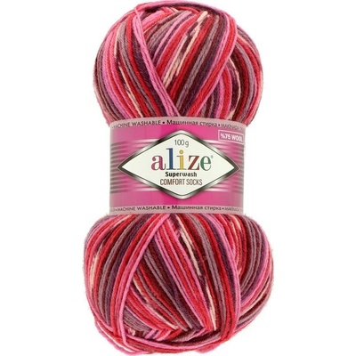 Alize Superwash Comfort Sock 100 červeno ružová 2698