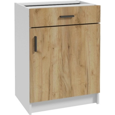 Deftrans Spodní kuchyňská skříňka Gold 1D1Z, zlatý dub/bílá, 60 x 82,5 x 46 cm – Zboží Dáma