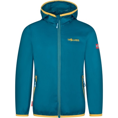 TROLLKIDS Детско водоустойчиво яке Trollkids Kid's Trolltunga Jacket Waterproof jacket - Atlantic Blue / Ginger - размер 140 (EU) (703-4383-0117)