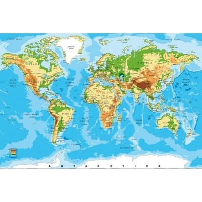 DIMEX ART Флизелинов фототапет карта на света 375 x 250 см