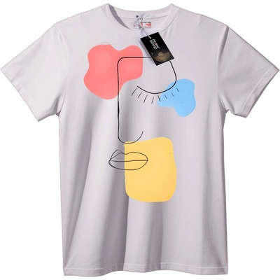 NOONEBRAND Тениска Абстрактни форми - M, White