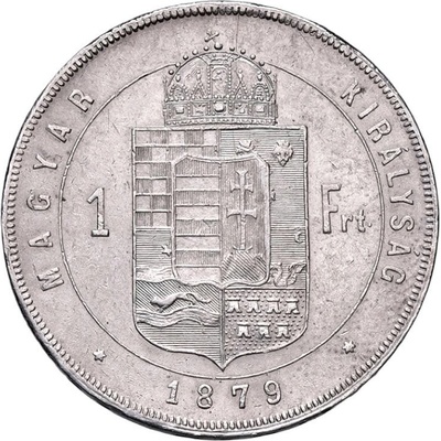 Strieborná minca 1 Zlatník Františka Jozefa I.Uhorská razba1878 KB 12,34 g