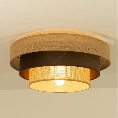 BELIS Таванно осветително тяло WENTA 1xE27/60W/230V, Ø 50 см, юта/кафяво (BE1100)