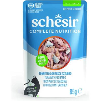 Schesir Complete Nutrition Filet v želé tuňák se sardinkami 6 x 85 g