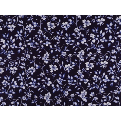 Bavlněný popelín silk oděvní květy Varianta: 2 modrá tmavá 62726/163466/291363