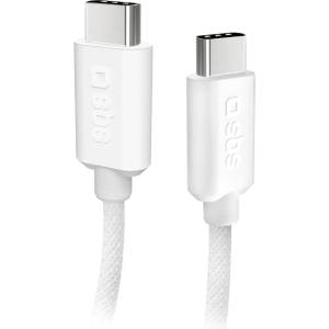 SBS TECABLETISSUETCCG USB-C - USB-C 1.5m 60W плетен кабел - сив (8018417439704)