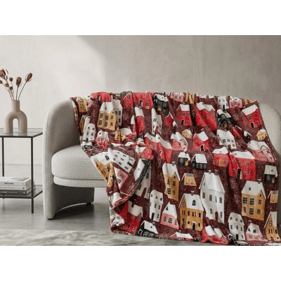 Textilomanie Mikroplyšová deka SNOWY VILLAGE barevná 200x220