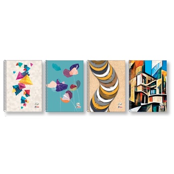 DEIS Тетрадка Deis А5, 100л, широки редове, спирала, твърди корици, 2 теми, стил 2025 (09259-А-СТИЛ 2025)