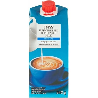 Tesco trvanlivé plnotučné nesladené zahustené mlieko 340 g
