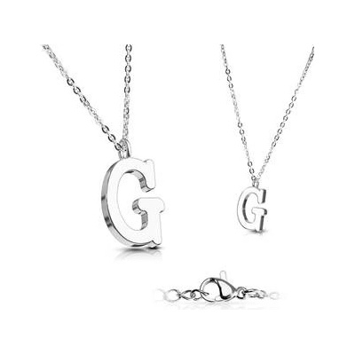 Šperky4U Ocelový řetízek s přívěškem iniciála OPD0096-G