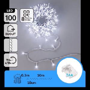 Aigostar - LED Външна коледна гирлянда 100xLED 10, 3m IP44 студено бяло (AI2540)