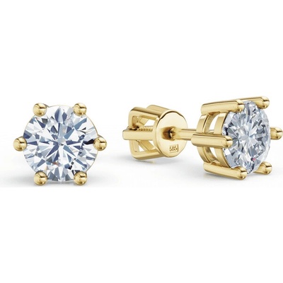 DF Dámske náušnice 3697 zo žltého zlata s diamantmi s celkovou hmotnosťou 1,44 ct