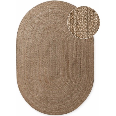 Hanse Home Двустранен ръчно изработен ютен килим в тъмно естествен цвят 160x230 cm Braided - Hanse Home (106006-160x230 Oval)