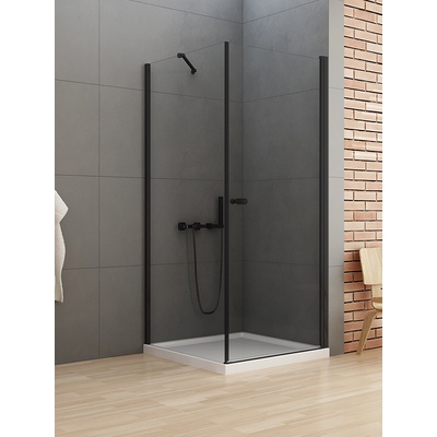 New Trendy D-0230A/D-0116B-WP NEW SOLEO BLACK sprchový kút 80 x 100 cm, vzpera 80 x 100 cm čierna